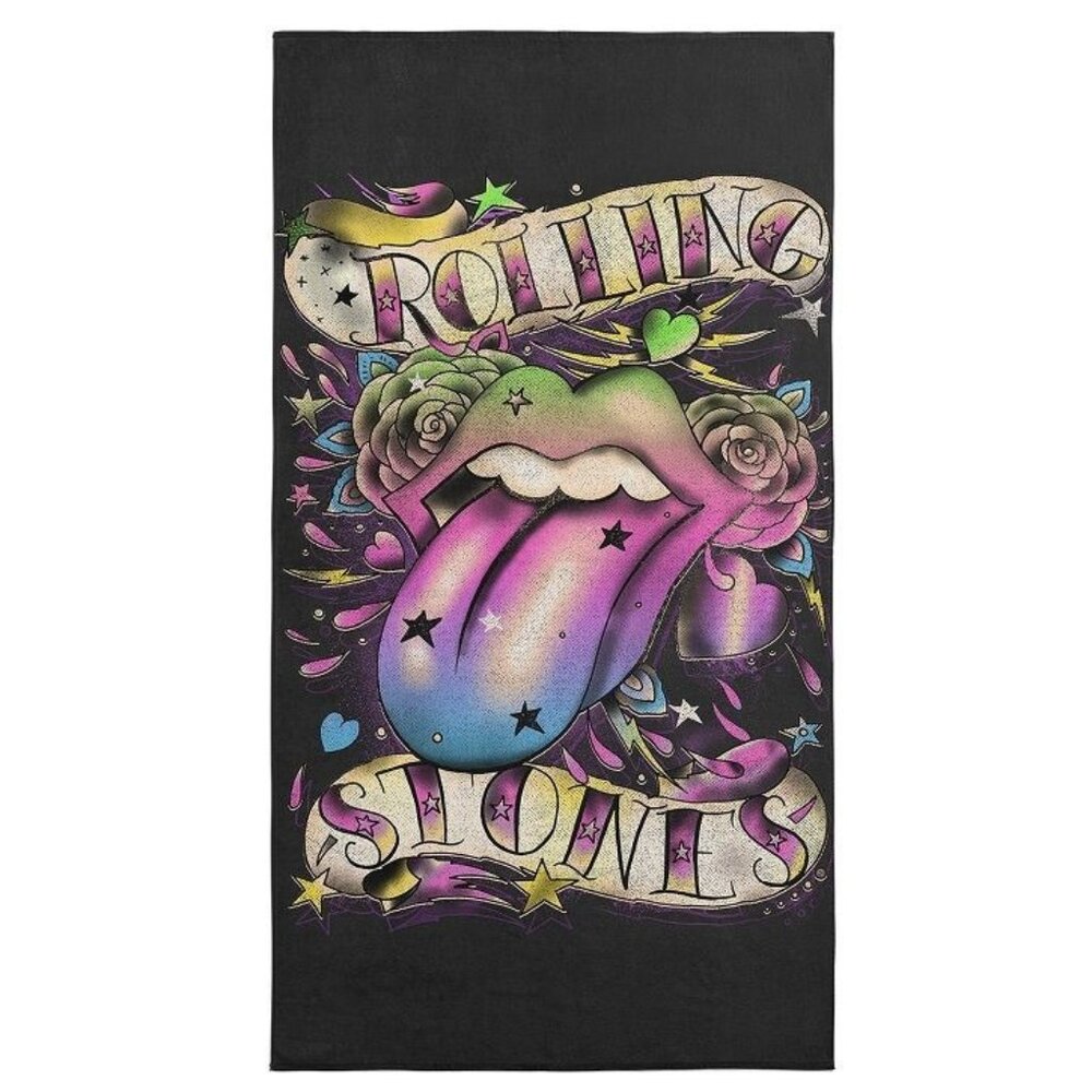 New Towel The Rolling Stones Bath Beach Pool Gift Band Tour Lips Tattoo Rainbow